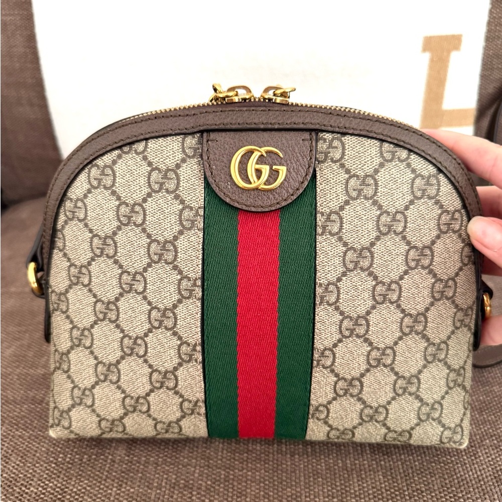 Authentic Gucci Ophedia dome crossbody bag brown monogram supreme canvas - Picture 4 of 16